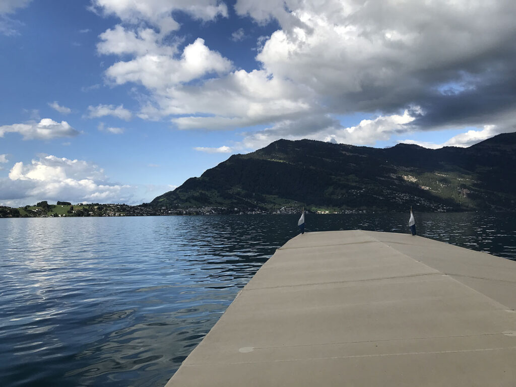 Rundfahrten auf dem Vierwaldstättersee. Blick Richtung Weggis.